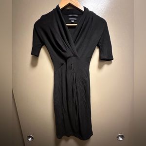 Banana Republic wool v neck pleated short sleeve dress